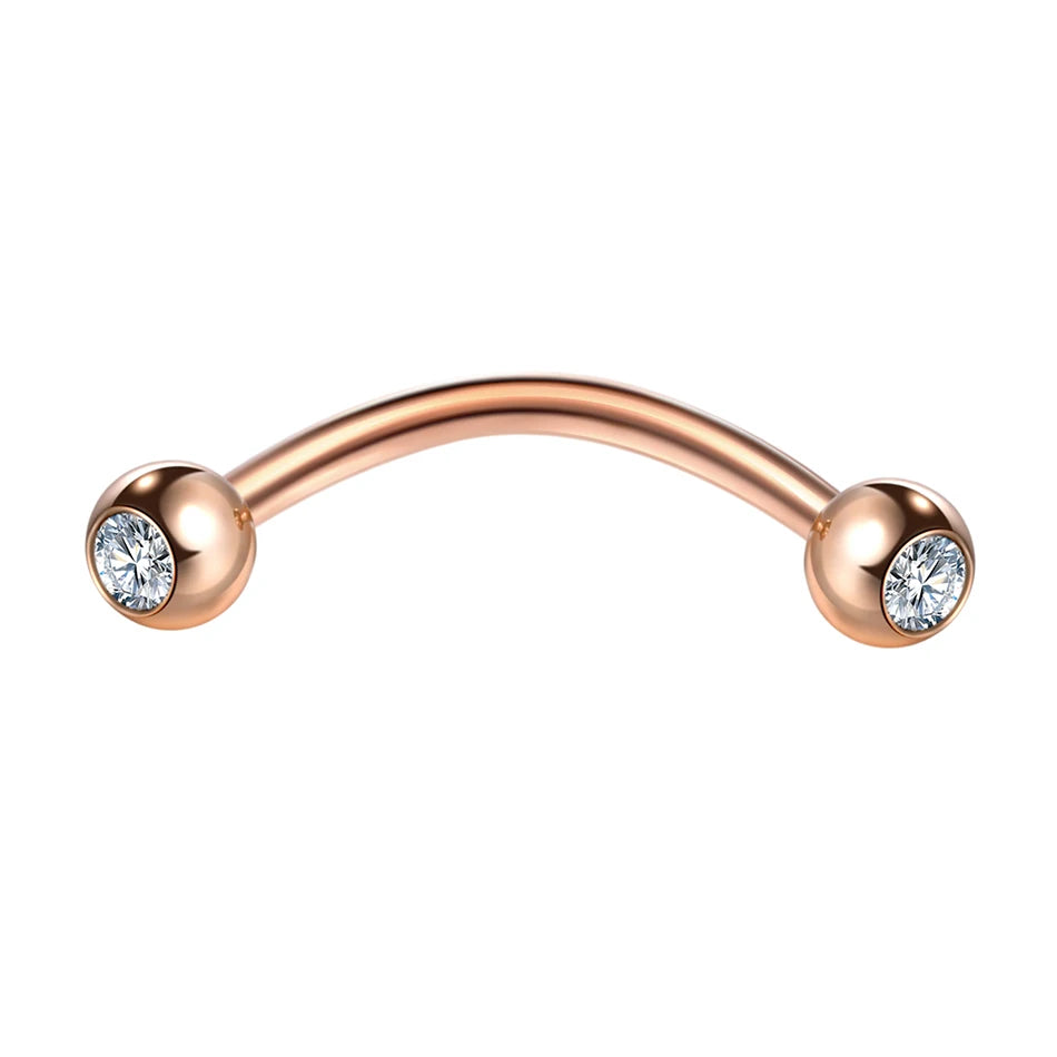 1PC 6/8/10mm Stainless Steel Banana Piercing Ring 3mm Ball Eyebrow Piercing Curved Barbell Ring Snug Daith Helix Rook Earring Badiee Stylez