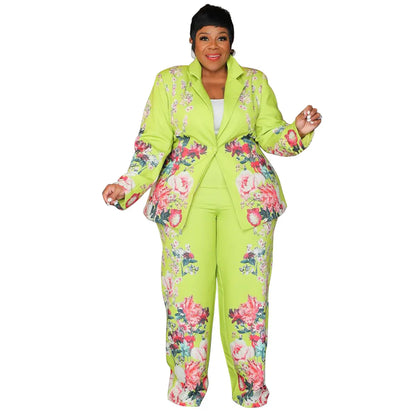 2 Piece Women Sets 2024 New Arrival Plus Size Autumn Winter Matching Two Pieces Sets Blazers Top Pants Suits Outfits Clothing