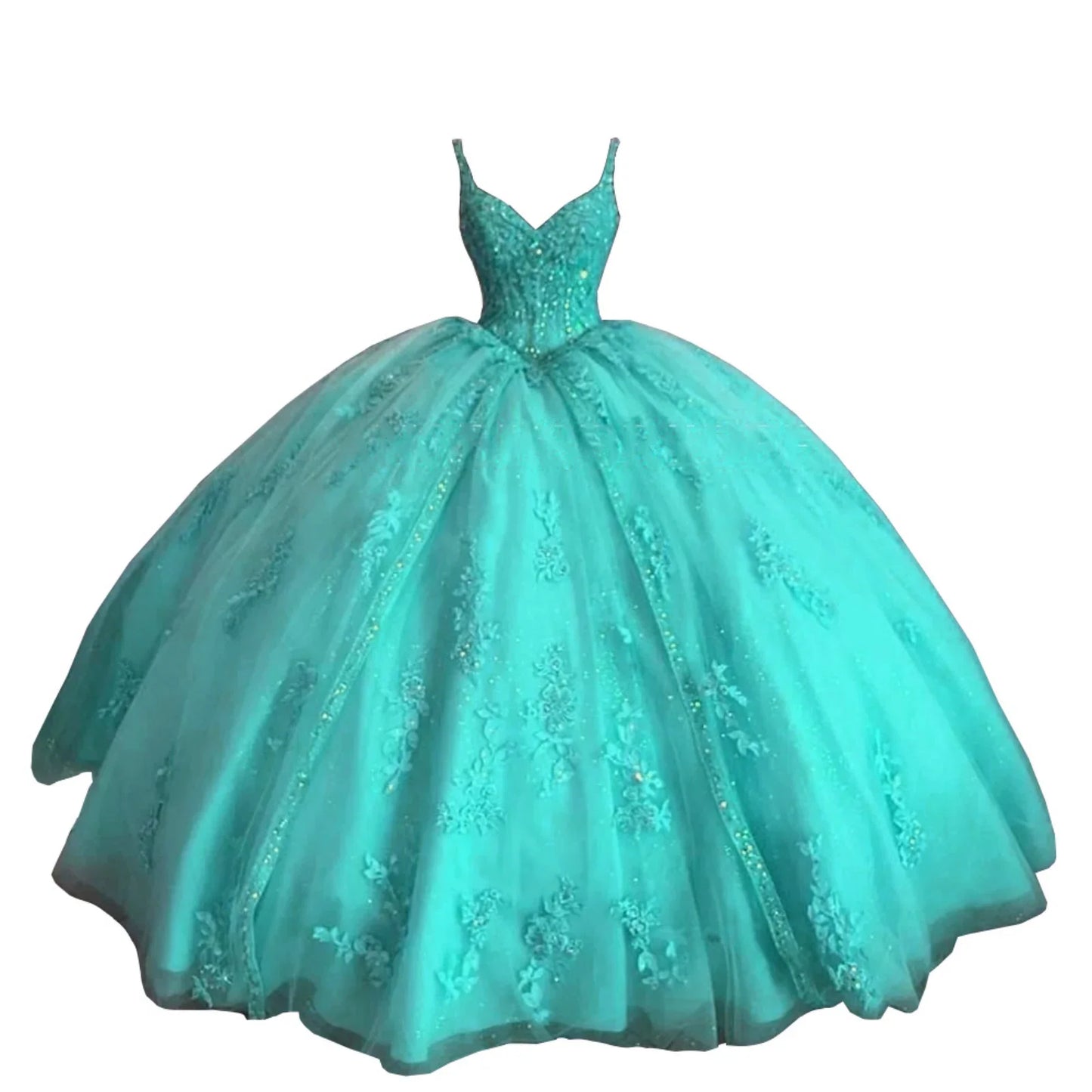 Women's Sweetheart Quinceanera Dresses Ball Gown Spaghetti Straps Applique Sweet 16 Dresses for Teens Badiee Stylez