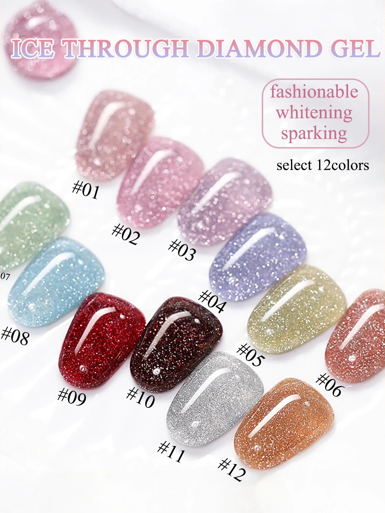 1-3pcs PSK 2025 New Whitening Purple Glass Beads Starry Crystal Nail Art Purple Glass Bead Cat Eye Gel Nail Polish Nail Supplies bingtousuizuan1-12