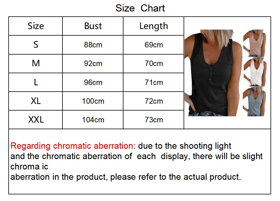 Women's Button Down Tank Top Solid Color V Neck Sleeveless T Shirts Top
