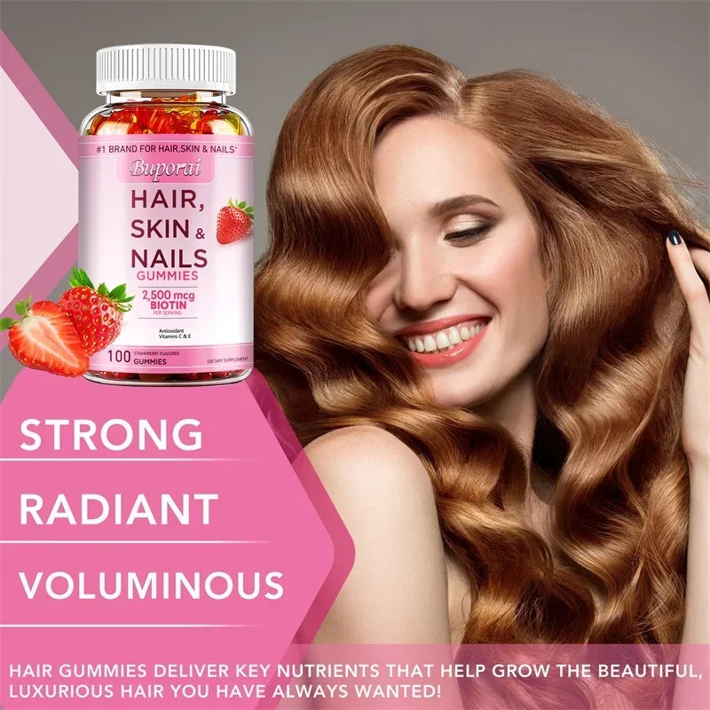 Hair, Skin and Nails Gummies - Supports Skin Care, Nails, Hair, Antioxidants and The Immune System, AntioxidantSupplements