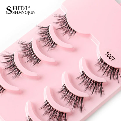 SHIDISHANGPIN 5/10Pairs False Lashes Cat Eye Eyelashes Eyelash Extension 3D Mink Half Lashes Natural Makeup faux Cils maquiagem