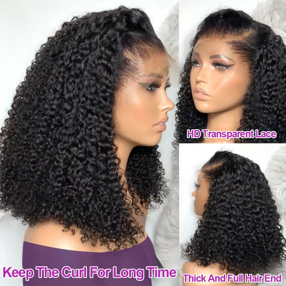 Short Bob Deep Wave Lace Frontal Wig PrePlucked 13x4 13x6 Lace Front Wig Peruvian Curly Human Hair Bob Wigs For Women and Girls Badiee Stylez