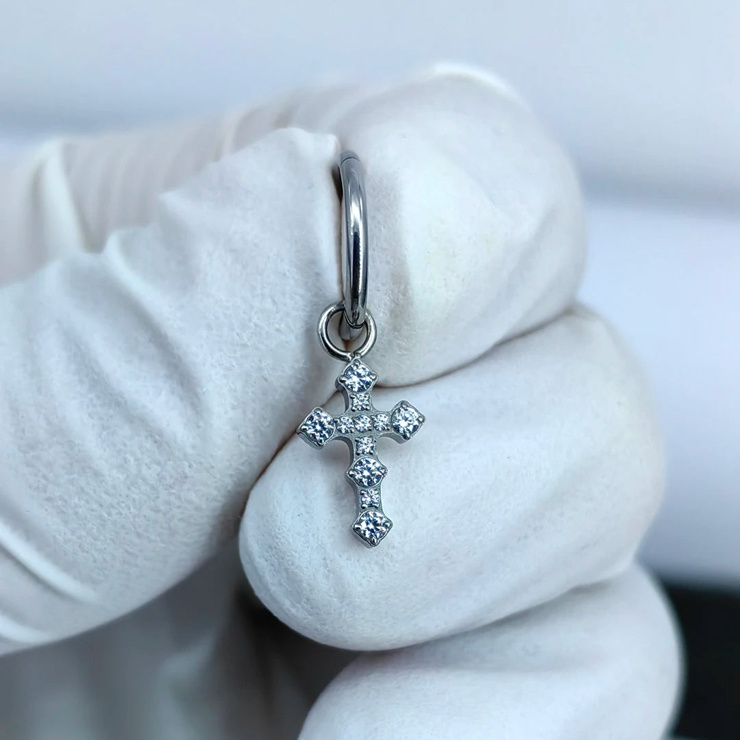 Hot Sale G23 Titanium Hinged Segment Ring Colored Zircon/Tourmaline/Corundum Drop Attachment Charms Piercing Body Jewelry