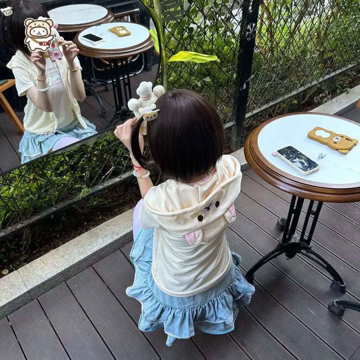 HOUZHOU Y2k Harajuku Streetwear Hoodies Women Japanese Style Kawaii Sweet Cute Cartoon Print Zipper Sweatshirt Soft Girl 2024