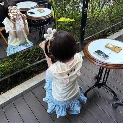 HOUZHOU Y2k Harajuku Streetwear Hoodies Women Japanese Style Kawaii Sweet Cute Cartoon Print Zipper Sweatshirt Soft Girl 2024