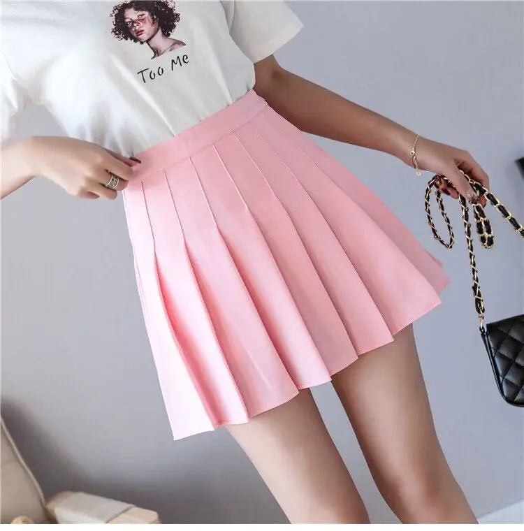 Mini Skirts Womens 2024 Summer Japanese School Pleated Skirts High Waist Kawaii Cute Pink Plaid Skirt Uniform Harajuku Jupe