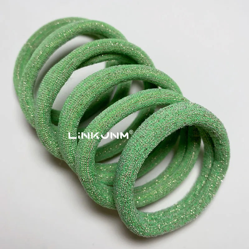 6PCS Women Glitter Hair Scrunchies Girls Elastic Hair Rubber Bands Hair Holder/Gum Hair Accessories Ponytail Hair Holders Badiee Stylez