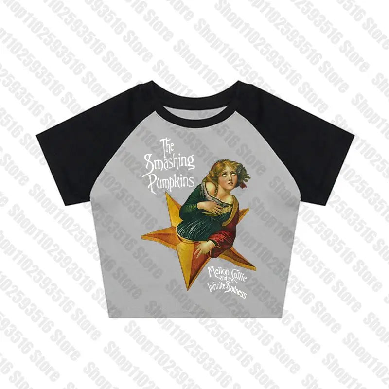 Aesthetic Tops for Women Crop Top Women 2000s Tops With Suspenders Gothic Clothes Vintage Clothing Harajuku Grunge Clothes Y2k Grey