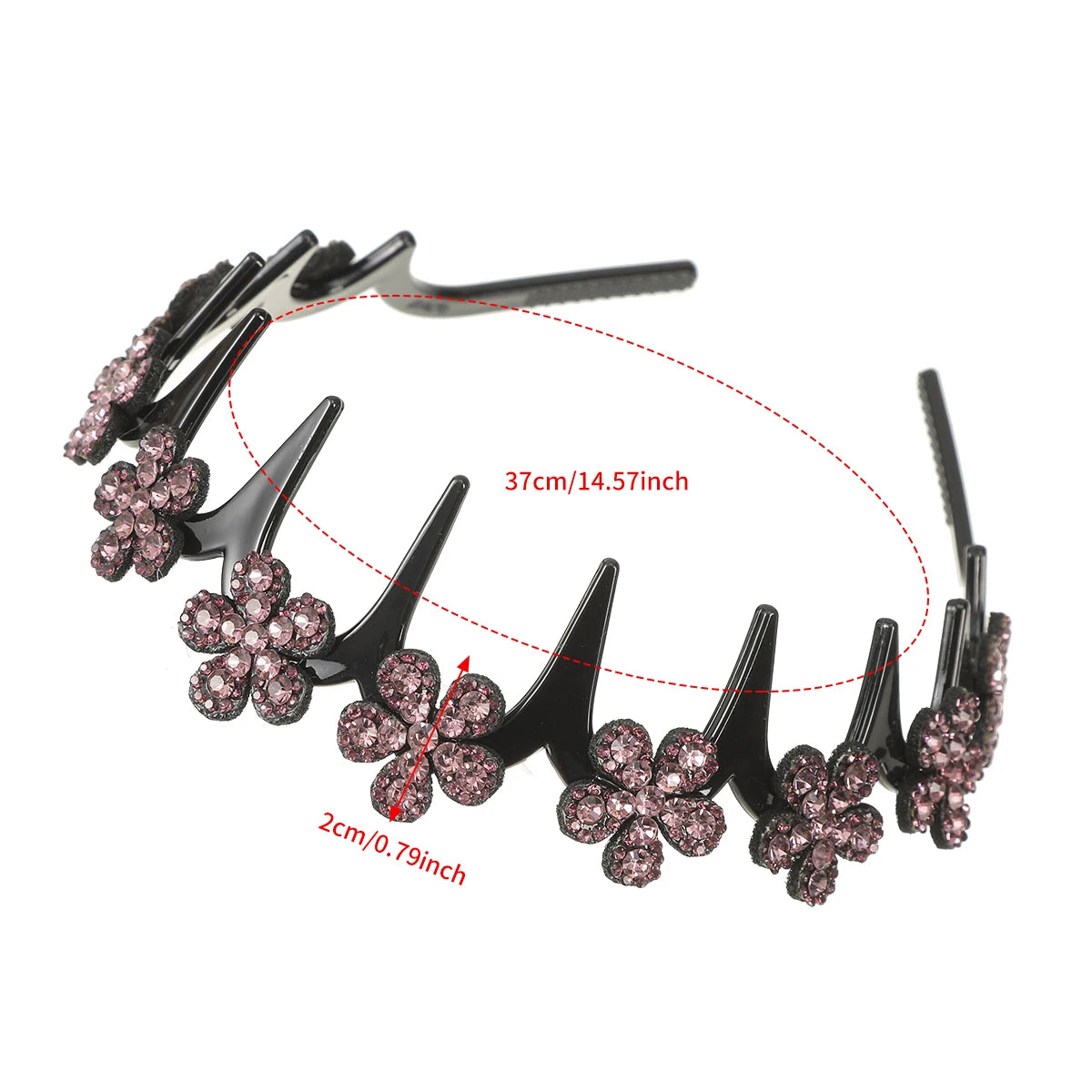 Flower Rhinestone Wave Hairband Headbands Hair Hoops Women Korean Retro Hair Hoops Face Wash Hairpin Fluffy Texture Toothed Comb