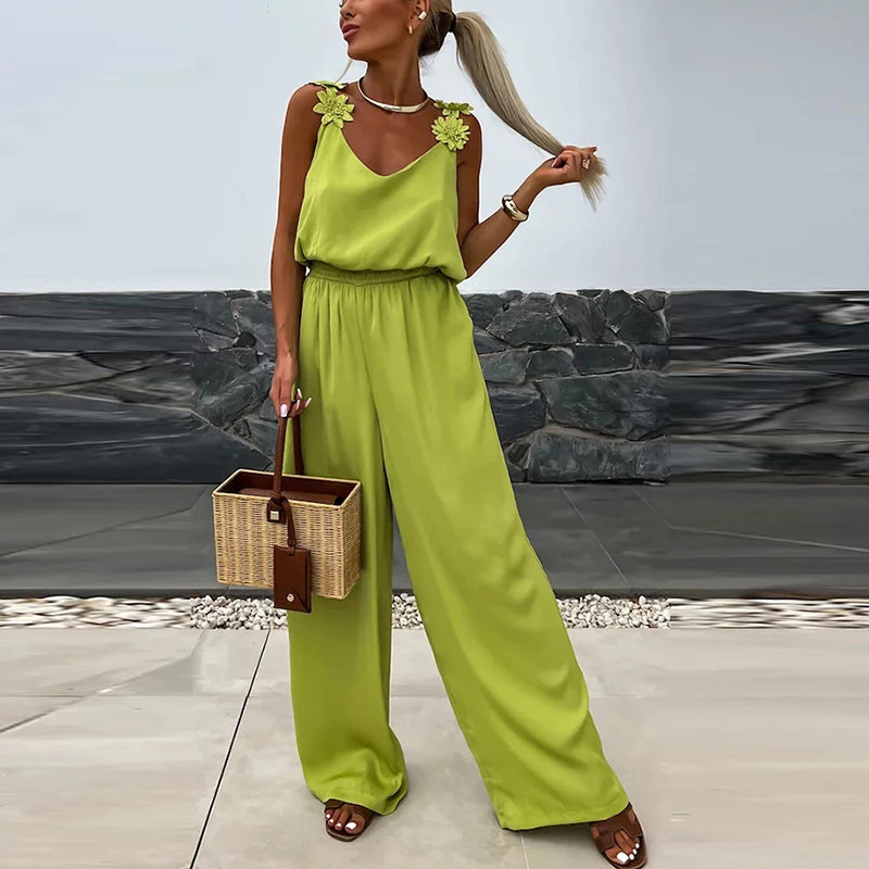 Female Jumpsuit For Women Casual Summer Solid Loose Long Pants Jumpsuit Women Bohemian Rompers Jumpsuit Overalls Female Badiee Stylez