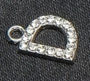 10pcs /26pcs pieces silver English letters drill metal pendant DIY fashion necklace bag pendant earrings material 10pcs D
