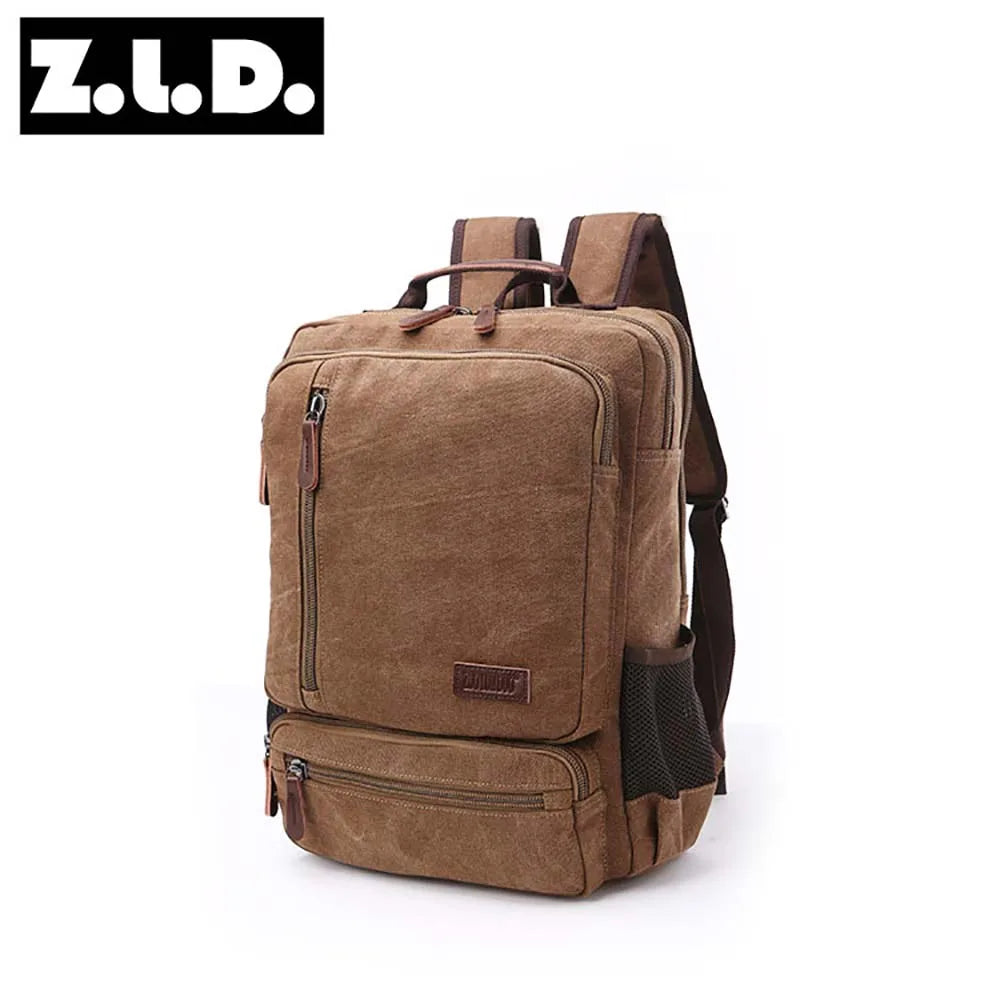 Vintage Canvas Backpack Men Large Capacity Travel Shoulder Bag High Quality Students Bag Male notebook 15 inch Laptop Backpack
