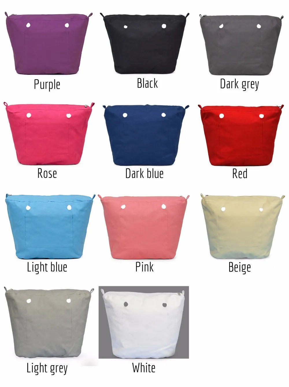 TANQU New Waterproof Inner Bag Organizer Insert Zipper Pocket for Classic Mini Obag Canvas Material for O Bag