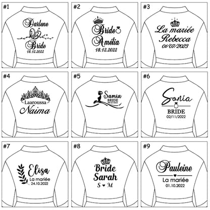 Personalized name Women Kimono Bathrobe Bride Bridesmaid Wedding Robe Set Lace Trim Sleepwear Casual Home Clothes Nightwear