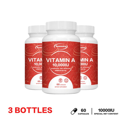 Vitamin A Capsules 10000IU - Supports Healthy Skin & Eyes, Antioxidant Activity & Immune System Function 60 Capsule-3bottles