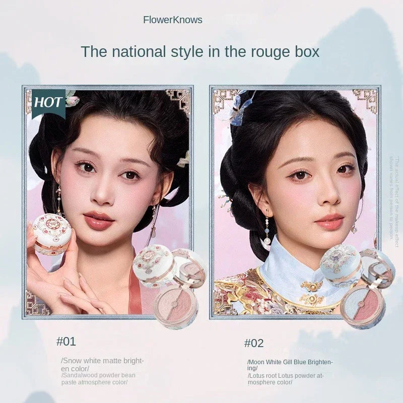 Flower Knows Blusher Butterfly Cloud Collar Collection Rouge Box Duo Blush For Dark Skin Peach Makeup For Cheeks Matte Finish