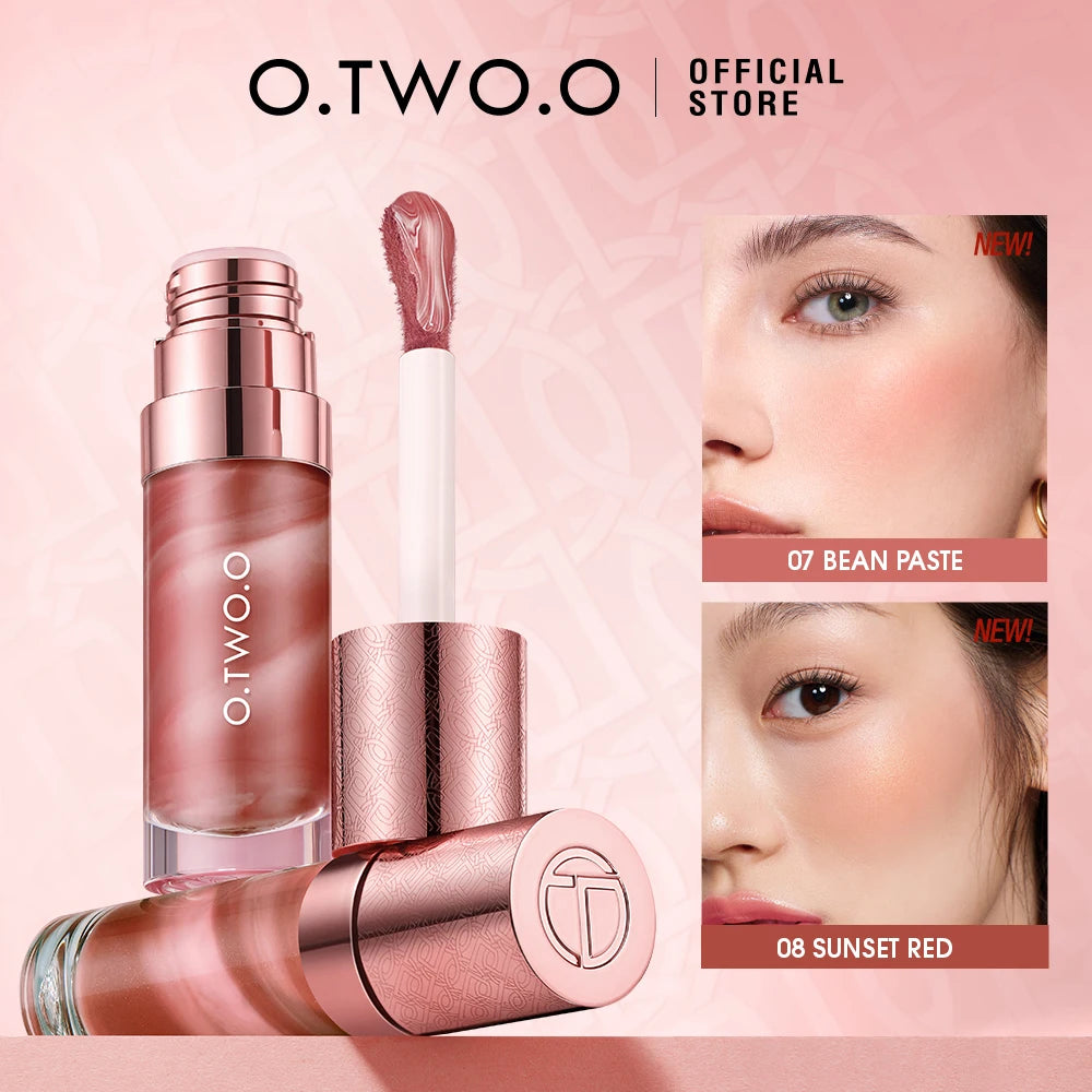 O.TWO.O Liquid Blush Face Blusher Moisturizing Long Lasting Natural Silky Weightless Matte High Pigment Matte Blush Face Makeup