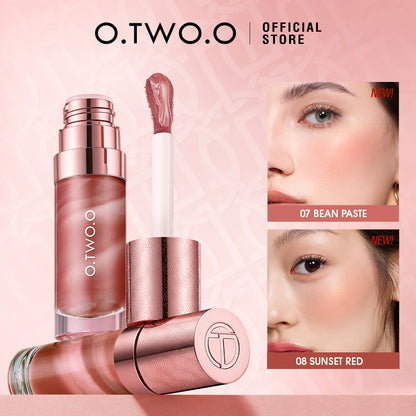 O.TWO.O Liquid Blush Face Blusher Moisturizing Long Lasting Natural Silky Weightless Matte High Pigment Matte Blush Face Makeup