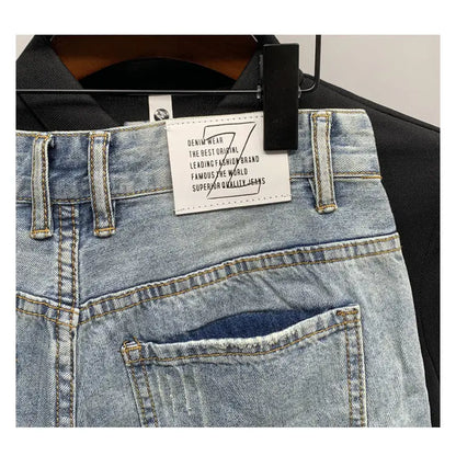 Summer 2023 New Luxury Men's Shorts Korean Style Streetwear Short Jeans with Designer Large Pockets Cargo Casual Denim Shorts