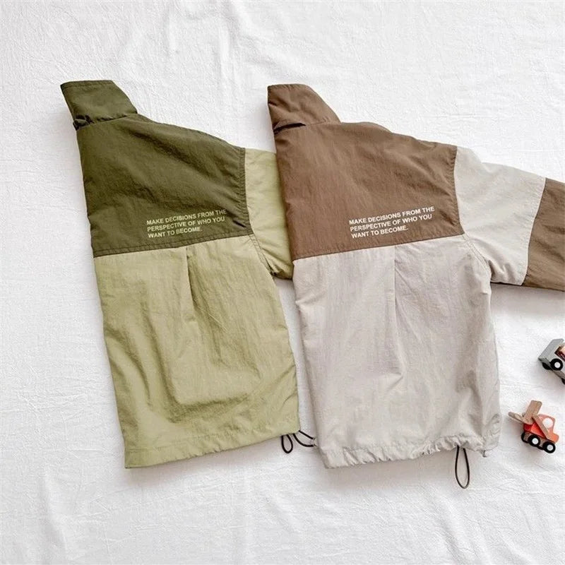 Boys Coat New Spring Autumn Children Jackets Kids Casual Windbreaker Outerwear Teenager Patchwork Fashion Clothing 2-10Y