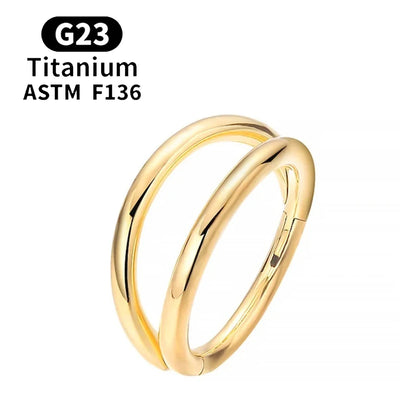 F136 G23 Titanium Nose Ring 16G Hinged Segment CZ Septum Clicke Daith Earrings Hoops Ear Cartilage Tragus Helix Piercing Jewelry Gold Color 5 CHINA