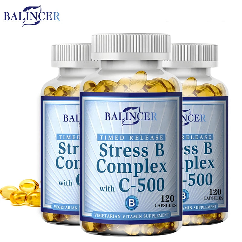 Vitamin B Complex - Supports Energy, Nervous System Health, Boosts Immunity, Antioxidant Supplement-120 Capsules