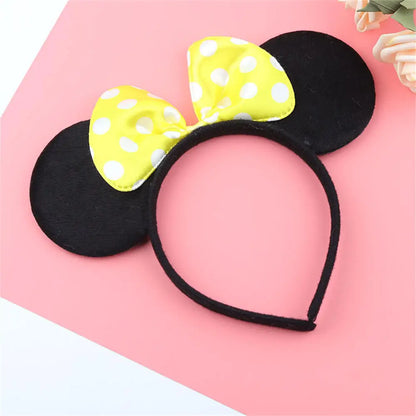 Knot Accessories Minnie Hairbands Favors Mom Lovely Ears Kids Mickey Headbands Hair Boys Party Sequin Baby Birthday Bows Girls Yellow