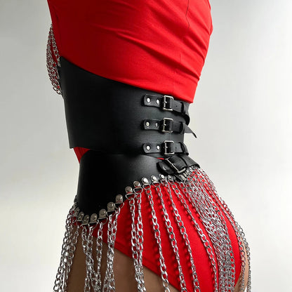 Fashion Chain Tassels Belt Set Street Style Suspenders for Women Body Chain Casual Decoration WaistBond Goth Clothing Accessoly Badiee Stylez