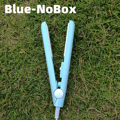 3 in 1 Hair Iron High Quality flat iron Straightening hot comb mini professional hair straightener & Curling Iron Styling Tools Blue-NoBox