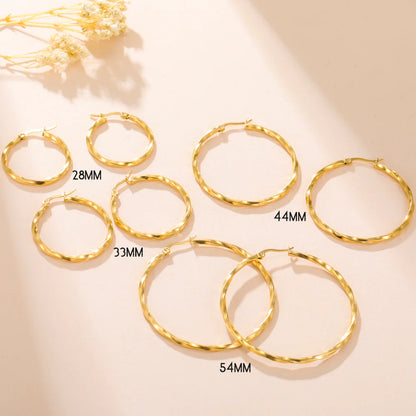 Cazador Geometric Twisted Hoops Earrings Women Real Gold Plated Stainless Steel Earrings Trend 2025 Jewelry Party Birthday Gift Badiee Stylez