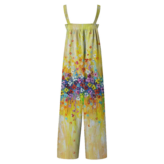 New 2025 Summer Casual Ladies plus Size Floral Romper Pantsuit Popular Sales Comfortable Women's Clothing Floral Print Romper