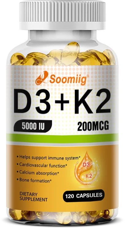 Vitamin K2, D3 Supplement To Help Support The Immune System and Improve The Body's Absorption of Calcium 120 Capsules 120coumt United States