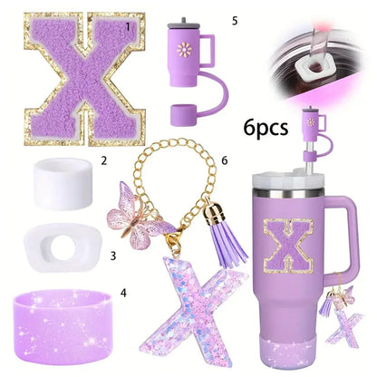 6PCS Cup Accessories Set for Stanley Cup  40oz tumbler with handle Including Silicone Straw Topper and Boot, Spill Proof Stopper Badiee Stylez