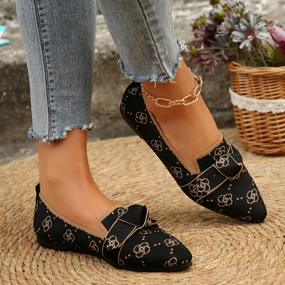 Women Flats Loafers Bowknot Pointed Toe Mesh Casual Shoes Comfort Walkers Ladies Light Lace Up Soft Sole Flats Zapatos De Mujer