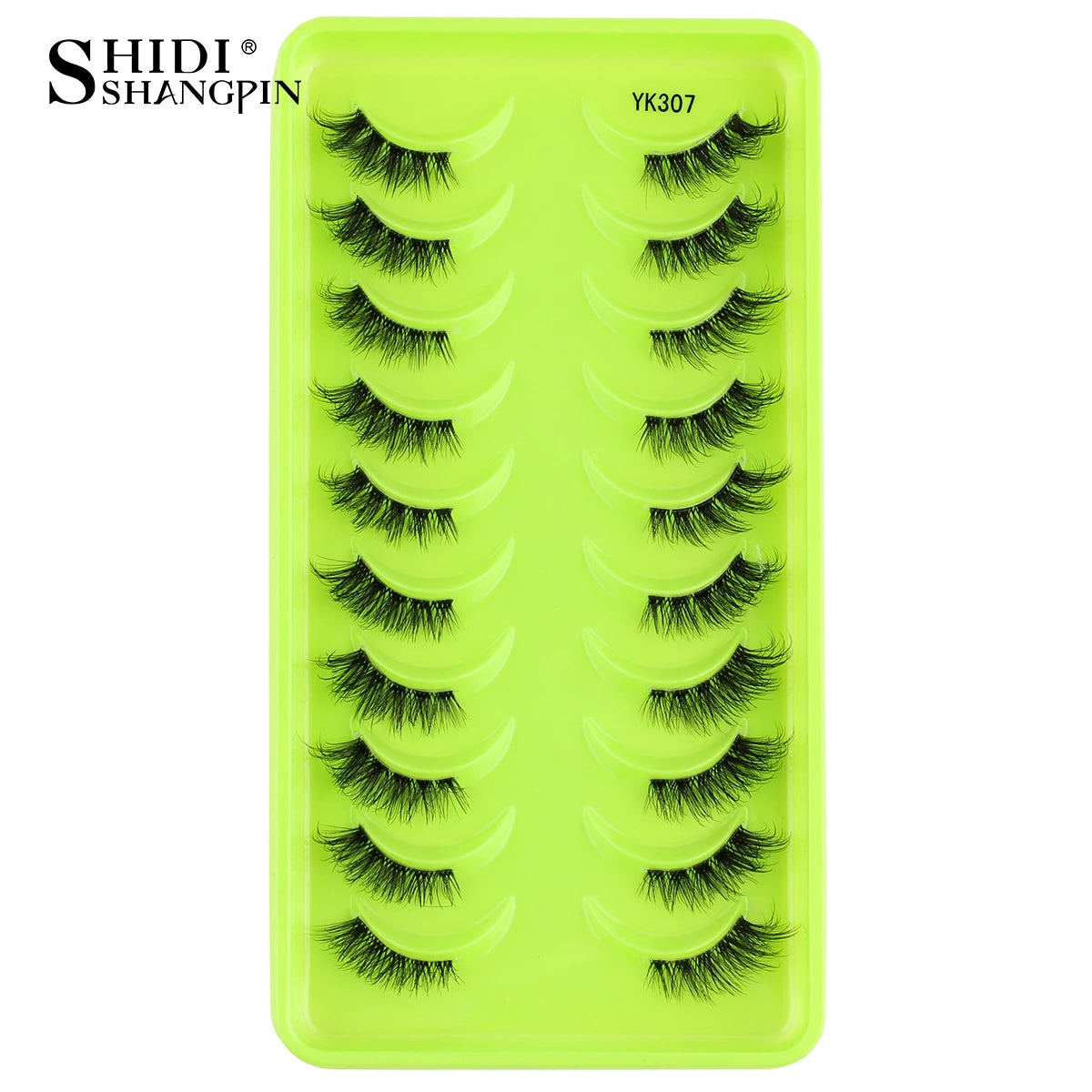SHIDISHANGPIN 5/10Pairs False Lashes Cat Eye Eyelashes Eyelash Extension 3D Mink Half Lashes Natural Makeup faux Cils maquiagem 10 Pairs YK307