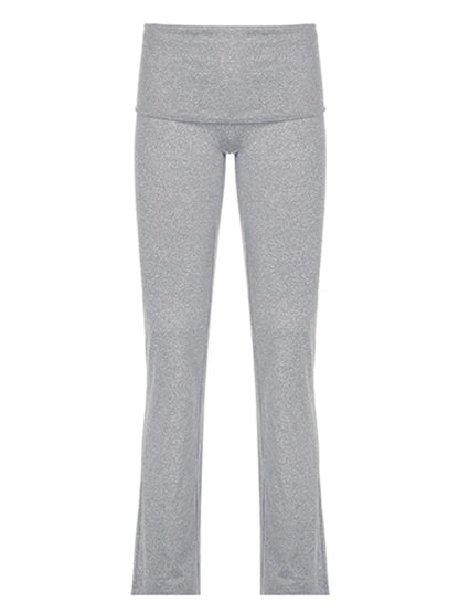 Cuteandpsycho Solid Chic Casual Straight Pants Basic Streetwear 2000s Y2K Trousers for Women Fashion Korean Harajuku Bottoms