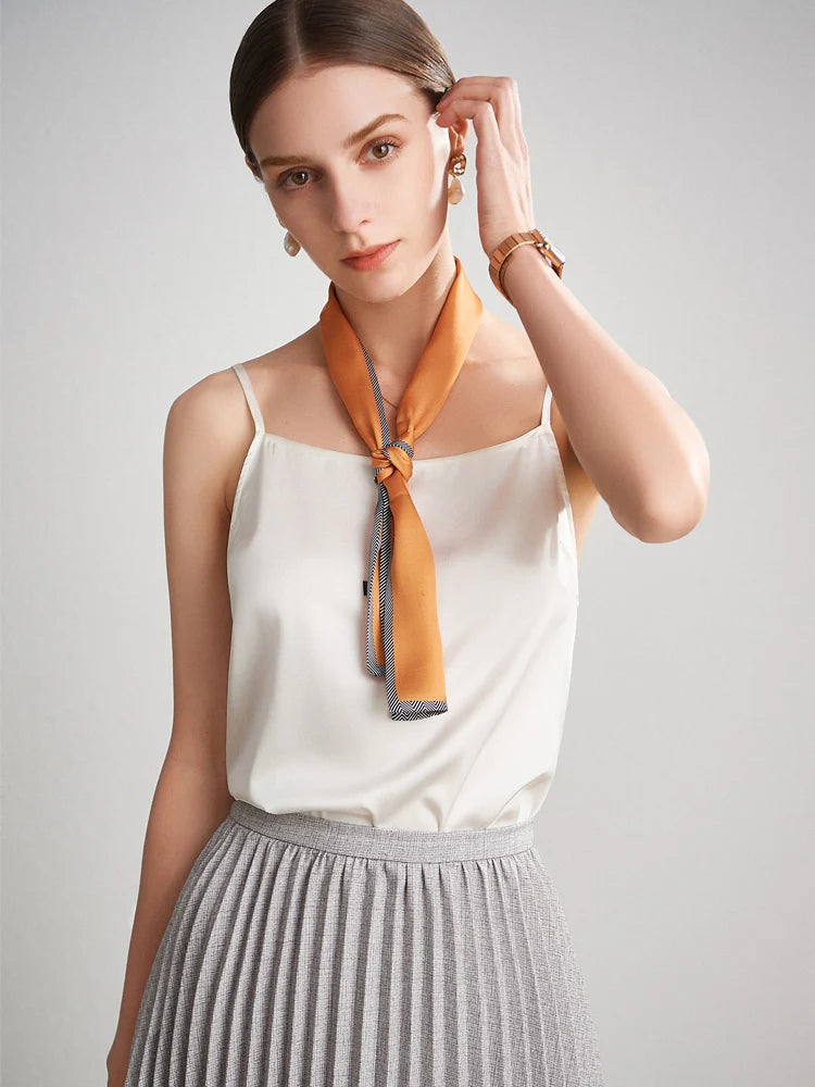 SuyaDream, Women 100%Real Silk Camisoles, 19MM, Solid Cozy Camis, 2024 Spring Summer Basic T shirts, White, Pink, Beige