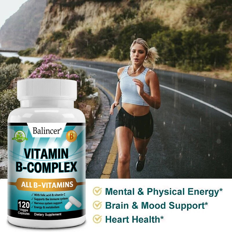 Vitamin B Complex - Supplement to support immune system, nerve health, energy and metabolism, mood support