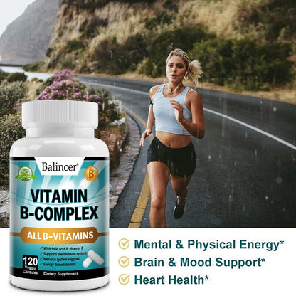 Vitamin B Complex - Supplement to support immune system, nerve health, energy and metabolism, mood support