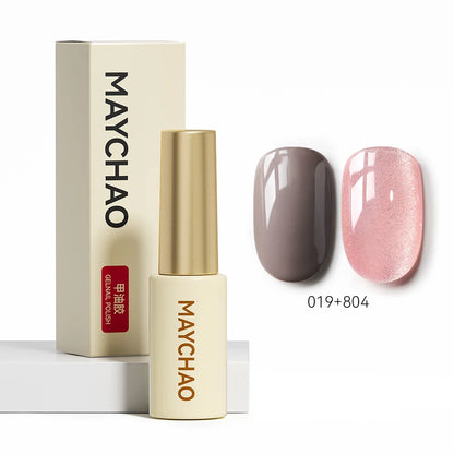 MAYCHAO 5ML Gel Nail Polish 9D Laser Diamond Glitter Cat Eye Gel Semi-Permanent Soak Off UV LED Gel Nail Manicure Tools Nail Art 019And804
