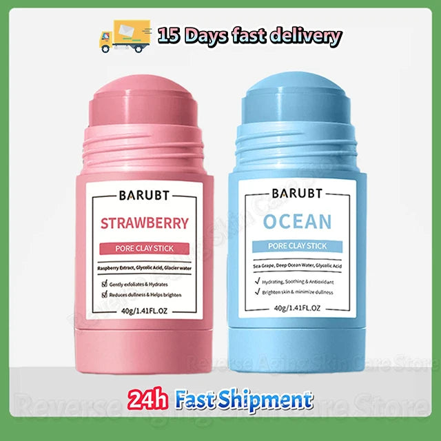 Alaska Volcano Mask Mugwort Cleansing Mask Stick Shrink Pores Acne Deep Blackhead Remover Facial Cleansing Moisturizing Mask 40g 2pcs-SET2