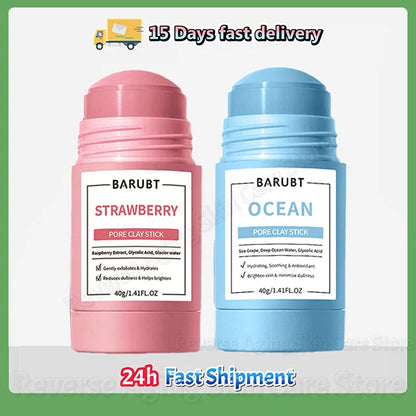 Alaska Volcano Mask Mugwort Cleansing Mask Stick Shrink Pores Acne Deep Blackhead Remover Facial Cleansing Moisturizing Mask 40g 2pcs-SET2