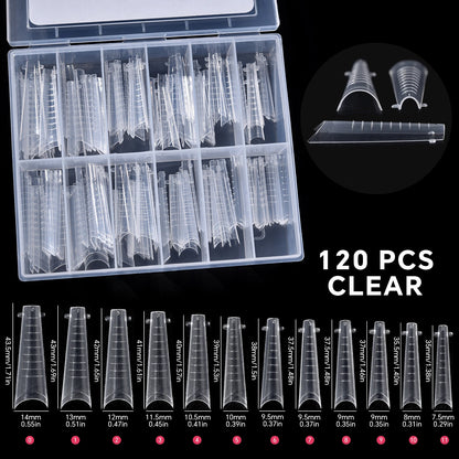 120Pcs Nail Forms For UV Gel Quick Building Extension Top Molds Dual Forms Acrylic Nail Art Tips Nails Accessories Tools 14 CHINA