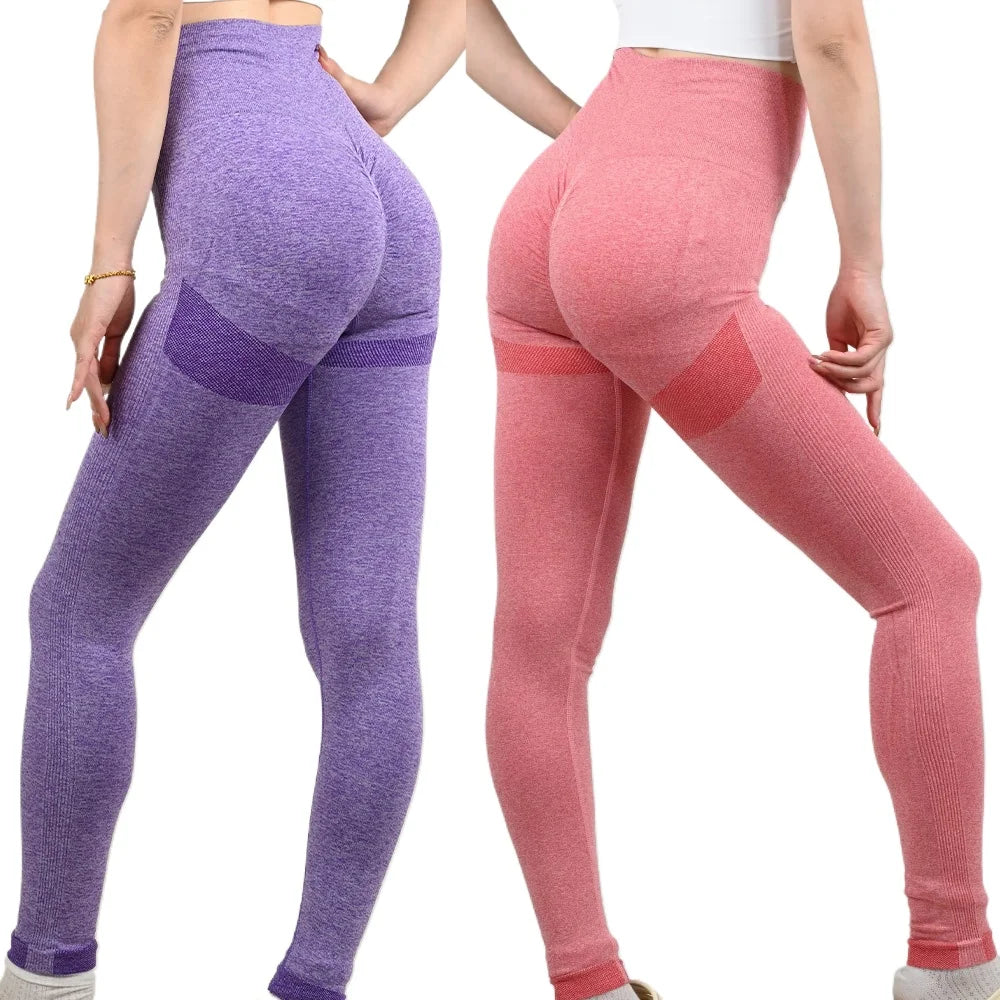 Women's High Waisted Elastic Fitness Pants Running Yoga Pants Woman Sexy Lines Lifting Buttocks Sports Tight Pants Seamless