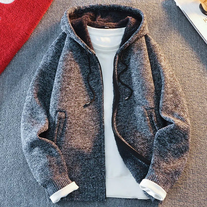 Classic Men's Knitted Sweater Cardigan Hooded Jackets Casual Streetwear Full Zip Cardigans Jackets Coat Badiee Stylez