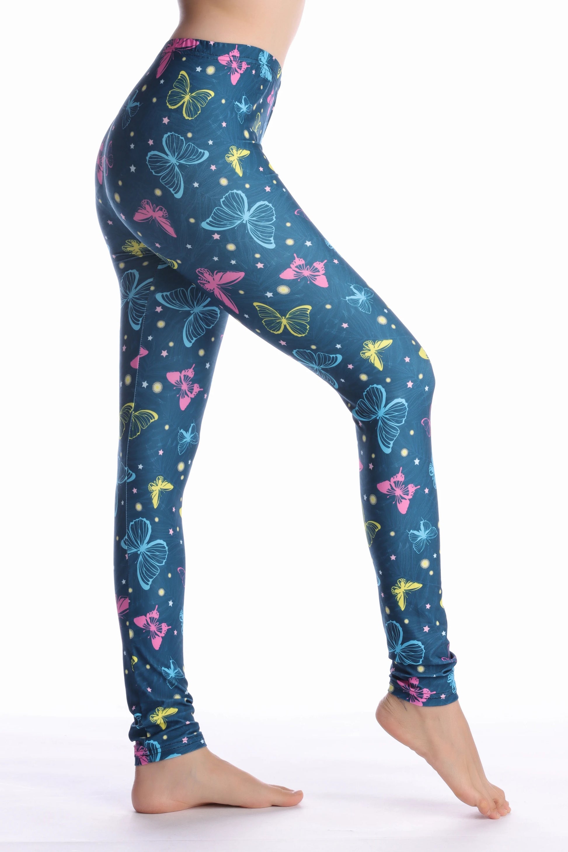 Women Leggings High Waist Cartoon Comic Beauty Print Trousers Soft Female Casual Elastic Pant