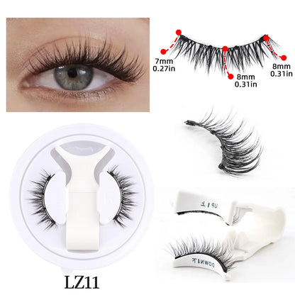 Hot Magnetic Eyelashes Set 1 Pair Reusable No Glue Needed False Eyelashes with Magnetic Tweezers Curly Faux Lashes Makeup Tool 1Pair LZ11