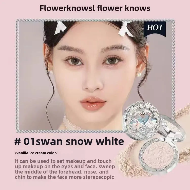 Flower Knows Makeup Sets Swan Ballet Series Gift Box Lipstick Blush Eyeshadow Palette Handheld Mirror Makeup Gift Box